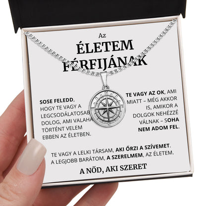 HU-8B Ajándék Életem Férfijának - Iránytű Nyaklánc