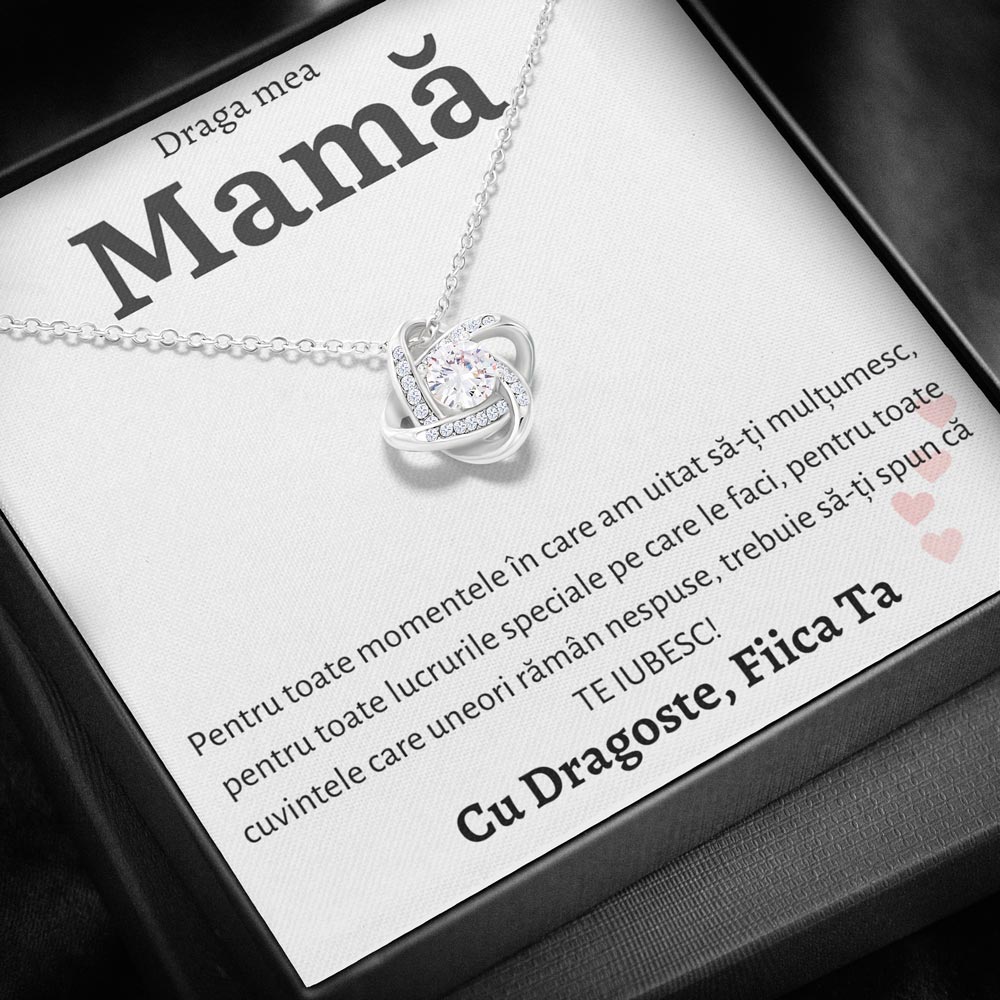 Cadou Mama - Colier Love Knot Fiica Momente