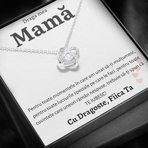 Cadou Mama - Colier Love Knot Fiica Momente