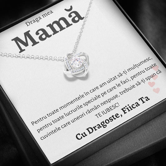 Cadou Mama - Colier Love Knot Fiica Momente