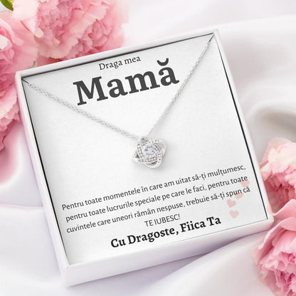 Cadou Mama - Colier Love Knot Fiica Momente