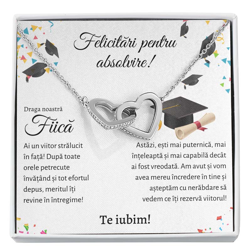 Cadou Absolvire Fiica - Colier Inimi