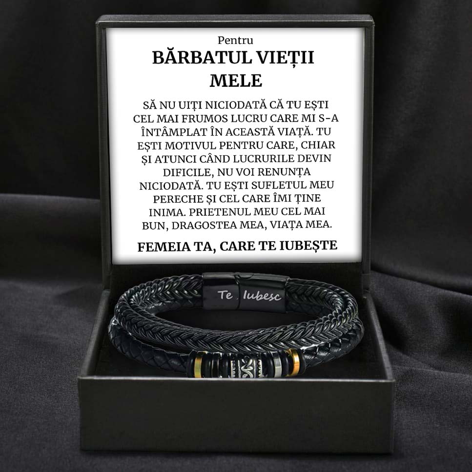 Cadou Barbatul Vietii - Bratara Piele