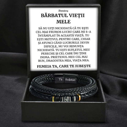 Cadou Barbatul Vietii - Bratara Piele