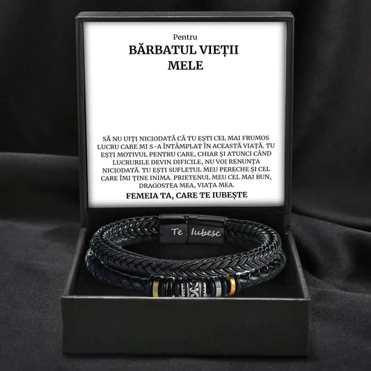 Cadou Barbatul Vietii - Bratara Piele