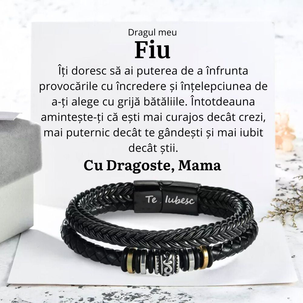 Cadou Fiu - Bratara Piele Mama