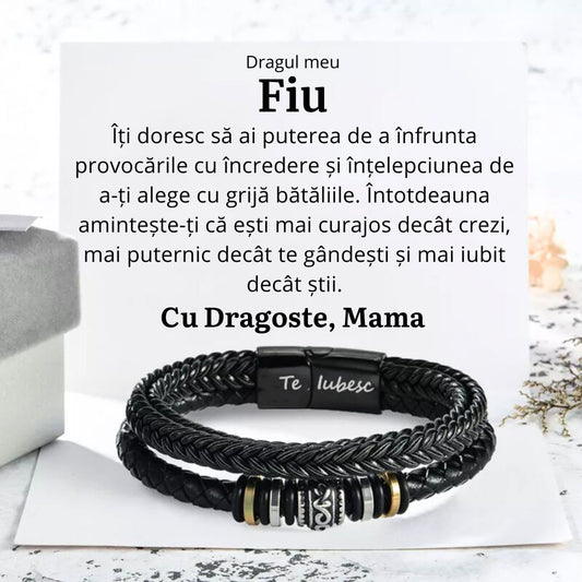 Cadou Fiu - Bratara Piele Mama