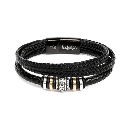 Cadou Fiu - Bratara Piele BLK
