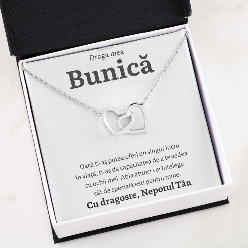 Cadou Bunica - Colier Inimi Nepot
