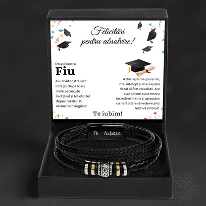 Cadou Absolvire Fiu - Bratara Piele