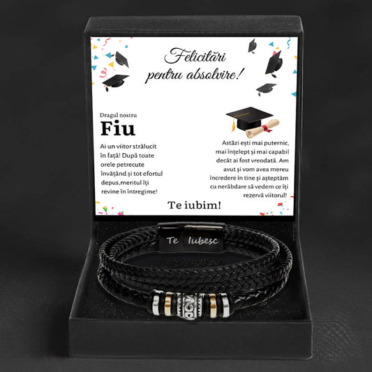 Cadou Absolvire Fiu - Bratara Piele