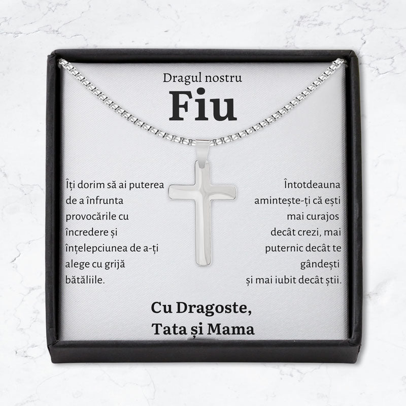 Cadou Fiu - Colier Cruce Parinti