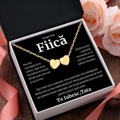 Cadou Fiica - Colier Gold Hearts Tata BLK