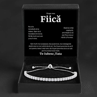 Cadou Fiica - Bratara Tennis Tata BLK