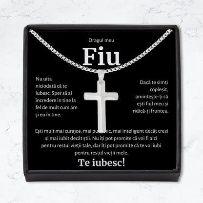 Cadou Fiu - Colier Cruce BLK