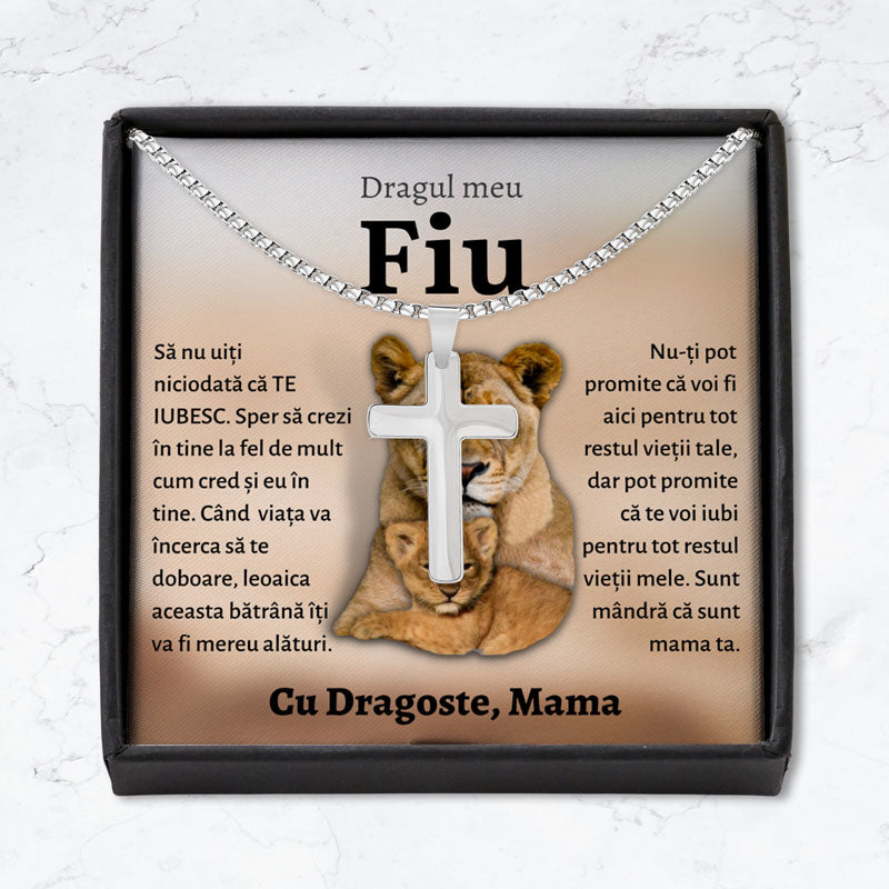 Cadou Fiu - Colier Cruce Lei Mama