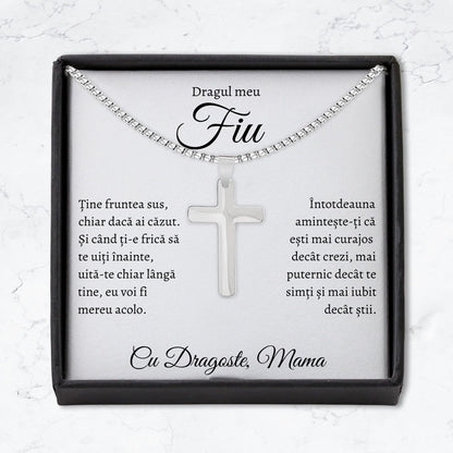Cadou Fiu - Colier Cruce Mama Fruntea