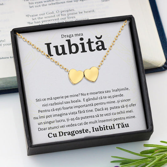 Cadou Iubita - Colier Gold Hearts Importanta