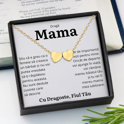 Cadou Mama - Colier Gold Hearts Fiu Importanta