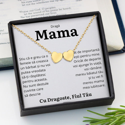 Cadou Mama - Colier Gold Hearts Fiu Importanta