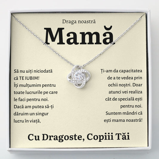 Cadou Mama - Colier Love Knot Copii