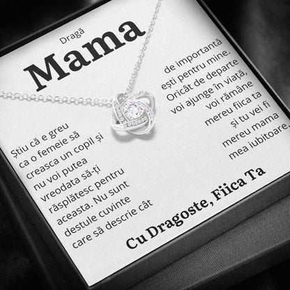 Cadou Mama - Colier Love Knot Fiica "Importanta"