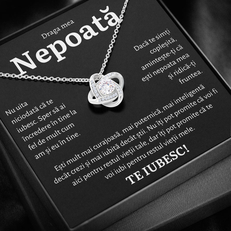 Cadou Nepoata - Colier Love Knot BLK