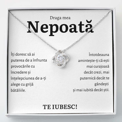 Cadou Nepoata - Colier Love Knot Putere