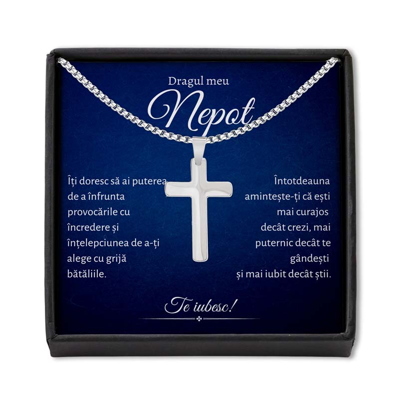 Cadou Nepot - Colier Cruce Blue