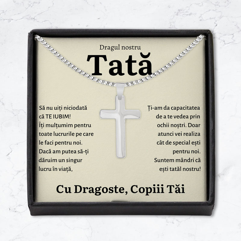 Cadou Tata - Colier Cruce Copii