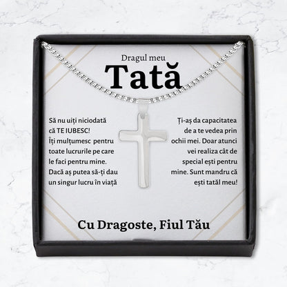 Cadou Tata - Colier Cruce Fiu Mandru
