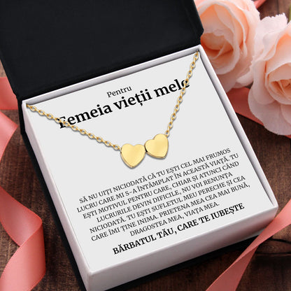Cadou Femeia Vietii - Colier Gold Hearts