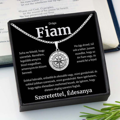 4B Ajándék a Drága Fiamnak – Iránytű Nyaklánc Anyától