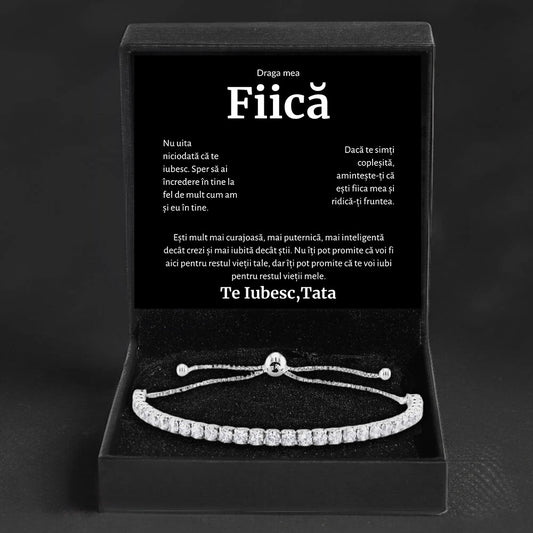 Cadou Fiica - Bratara Tennis Tata BLK