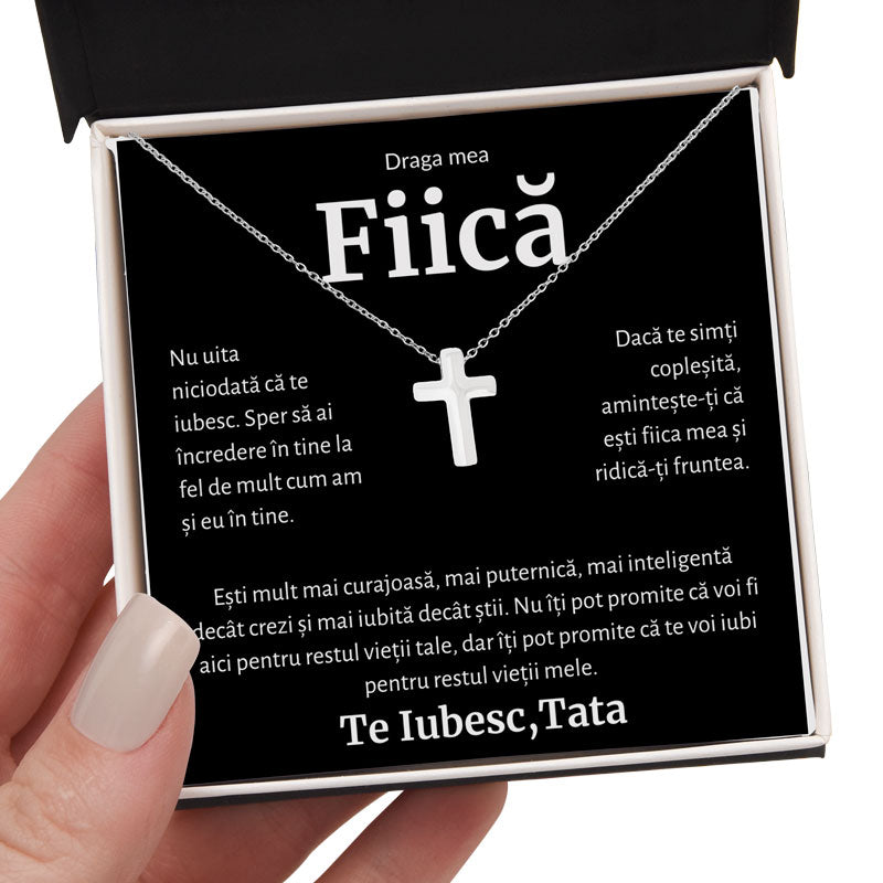 Cadou Fiica - Colier Cruciulita Tata BLK