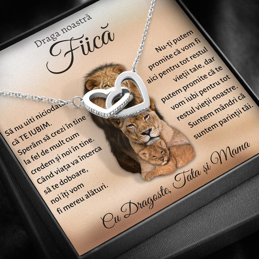 Cadou Fiica - Colier Inimi Lei Parinti