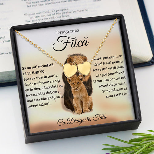 Cadou Fiica - Colier Gold Hearts Lei Tata