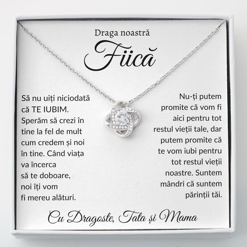 Cadou Fiica - Colier Love Knot Alaturi Parinti