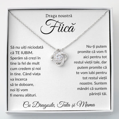 Cadou Fiica - Colier Love Knot Alaturi Parinti