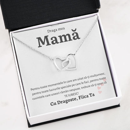 Cadou Mama - Colier Inimi Fiica Momente