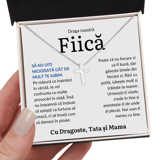 Cadou Fiica - Colier Cruciulita Provocari Parinti