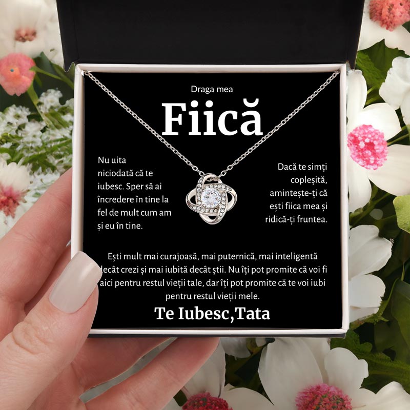 Cadou Fiica - Colier Love Knot Tata BLK