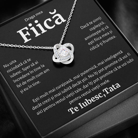 Cadou Fiica - Colier Love Knot Tata BLK