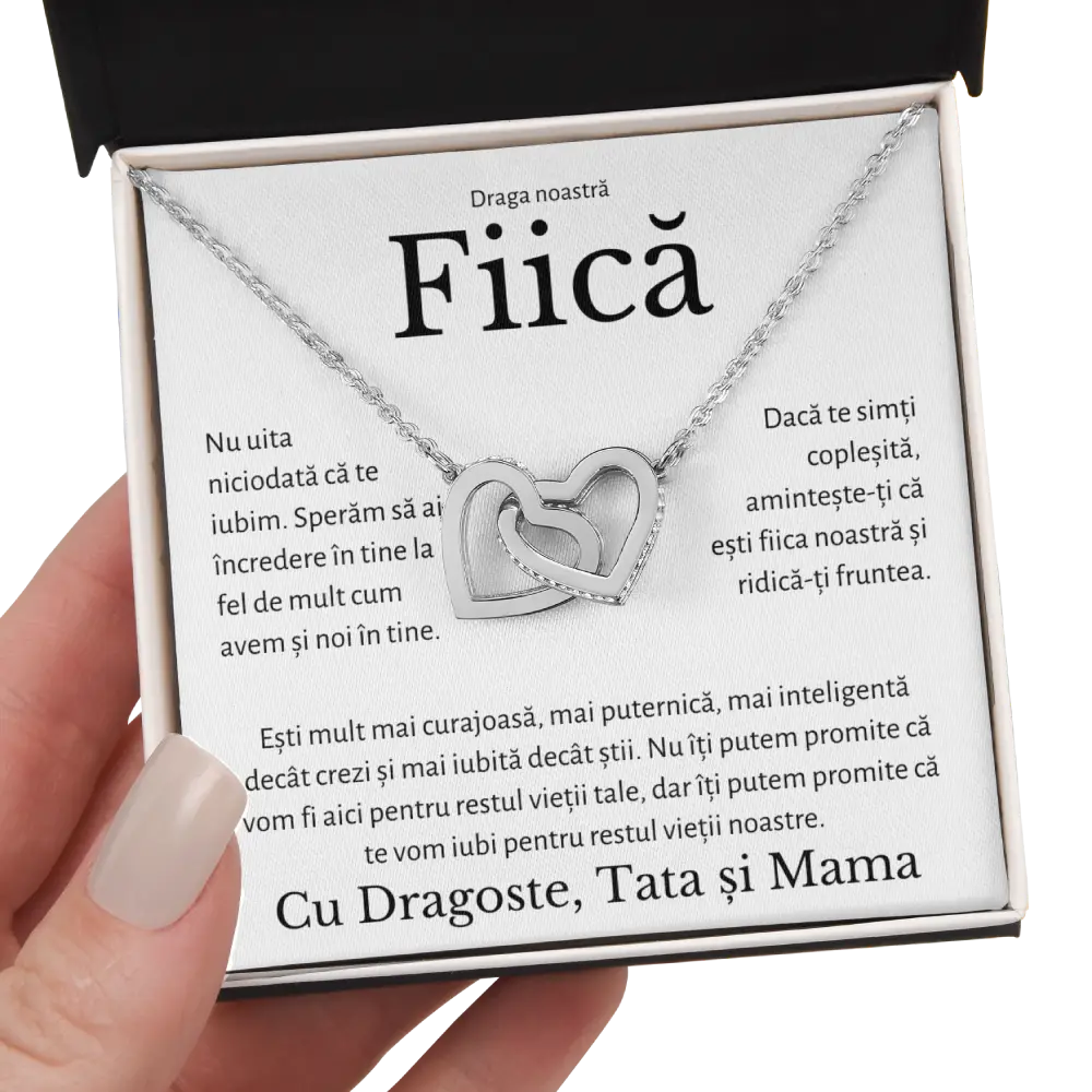 Cadou Fiica - Colier Inimi Parinti Incredere