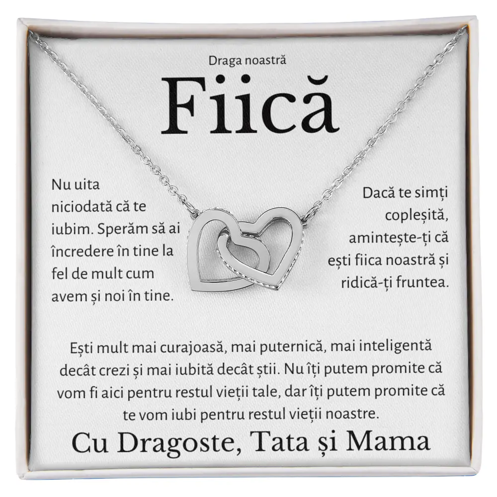 Cadou Fiica - Colier Inimi Parinti Incredere
