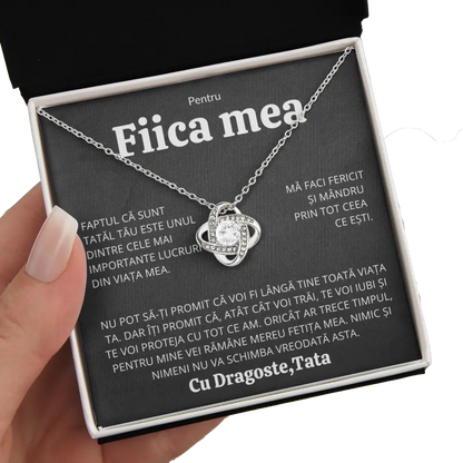 Cadou Fiica - Colier Love Knot Tata Fericit