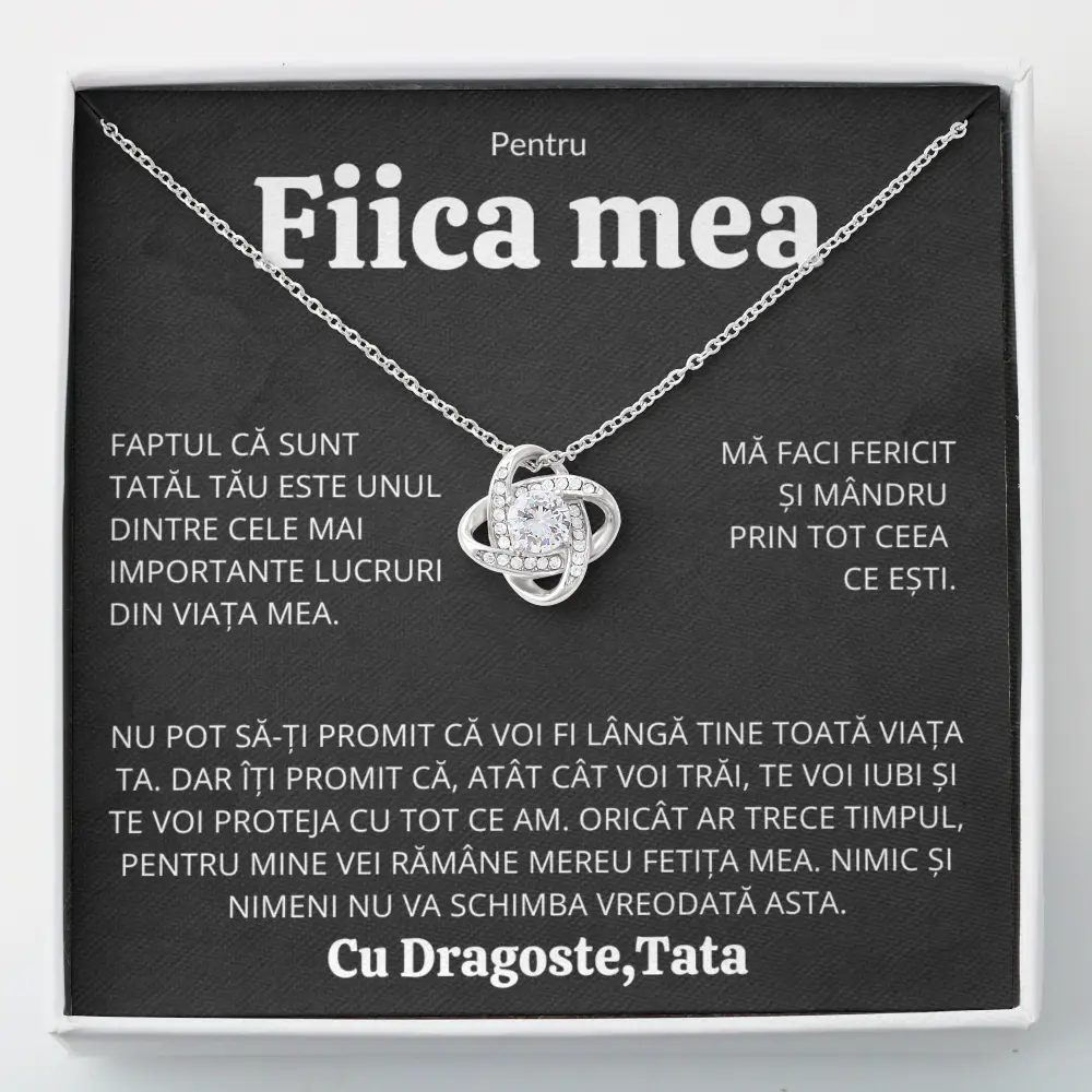 Cadou Fiica - Colier Love Knot Tata Fericit