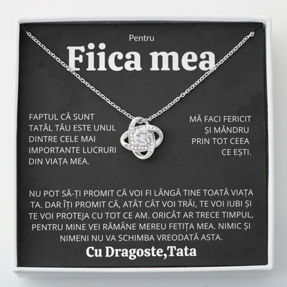 Cadou Fiica - Colier Love Knot Tata Fericit