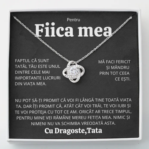 Cadou Fiica - Colier Love Knot Tata Fericit