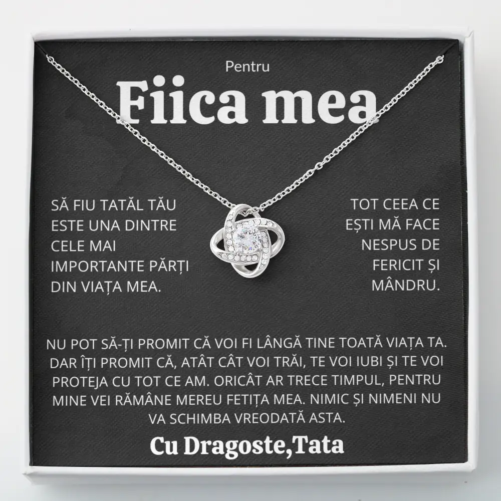 Cadou Fiica - Colier Love Knot Tata Fericit 2